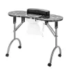 Dresses Foldable Hand Nail Table Desk with Fan Folding Manicure Pillow Nail Table with Dust Collector Wrist Cushion Wheels Carry Bag