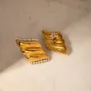 18k Gold Edelstahl Diamantohrringe für Frauen -Vintage- und minimalistische Schmuckfabrik Großhandel