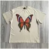 T-shirts masculins 24FW Best Quality Needles Butterfly Print broderie T-shirt Fashion Top Top Multi-Colour Tee Tee Men Femmes J240402