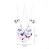 Collane a ciondolo lovecryst 2pcs/set carine farfalla a forma di farfalla cutanea cammella amica amicizia amicizia per ragazze drop dhuik