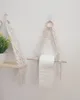 Гвостики на висящих веревочных туалетной бумаге Держатель рулон рулон макраме для хранения стойки настенные полки