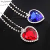 Naszyjniki wisiorek Homemovieocean Heart Naszyjnik Lovebluered Crystal Pendantwomens Wedding Biżuter Prezenty 240408