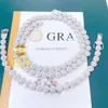 New Arrivals Gar Certificates Pass Diamond Tester Hip Hop Iced Out Flawless Moissanite Cluster Tennis Chain Set Manlocket necklaces