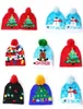 Parents enfants Christmas LED Éclairage du chapeau enfant Enfant Flexibilité Adulte Crochet Snowflake Christmas Arbre de Noël