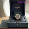 AP WRISTWATCH Royal Oak Series 26715or Disque bleu 18K Rose Gold Business Automatic Mécanique masculine Femelle Unisexe Watch with Date and Timing Fonction