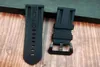 Titta på band 22mm 24mm Men Black Band Silicone Rubber Watchband Fit For Panerastrap rostfritt stål Pin Buckle Pam armband 5096148