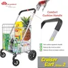 Tvättpåsar D Products Cruiser Cart Deluxe 2 Shopping Livsmedelsbutik Rolling Folding Basket Hamper Foldbar