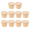 Disposable Cups Straws 10 Sets Cake Cup Ice Cream Pudding Containers Lids Bowl Paper Dessert