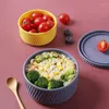 Miski Silikon z makaronem z pokrywkami zupa ryż japoński w stylu japoński kontener kontenerowy Zdrowe zastawy stołowe stolik