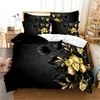 Set di biancheria da letto a farfalla piumino nero copertura a 3 pezzi set 3d king size in microfibra morbida letto matrimoniale