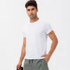 AL-020 Mens Korte Mouw Yoga T-Shirt Sports Ice Silk Fitness Quick Drying Cleren Zomer Casual Round Round Round Round Groot formaat lopen Sweatshirt