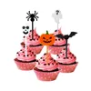 Einweg -Fläche 10 Pack Halloween Themen Obstgabeln Mini Bento Schilder Plastikdekorationen Dessert Material