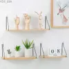 Other Home Decor Floating wall rack decoration Nordic display with metal bracket mounted shelf multifunctional kitchen and living room yq240408