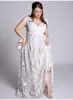 Robes nouvelles arrivantes plus taille une ligne robes de mariée en dentelle V couche nuptiale robe de soirée dame robes de fête formelle