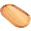 Plates Oval Tray Small Wooden Fruit Serving Kids Desktop Simple Shape Key Plate Love Tableware