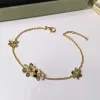 New Hot Brand Anniversary Gifts Jewelry For Women Silver Chain Clover Bracelet Party Wedding Jewelry Gold Color Flower Bracelet