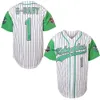 Ruao Męskie Polos G-Baby Hardball Jersey 1 Jarius Evans Baseball Jersey Męskie koszula film cosplay cosplay wszystkie zszyte rozmiar męski s-xxxl biały