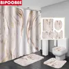 Rideaux de douche texture luxury craquette en or rideau de salle de bain cover de toilette couvercle couvercle piédestal tapis de bain tapis non glissé.