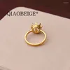 Cluster Rings QIAOBEIGE 925 Sterling Silver Female Models Cubic Zircon Pearl Crown Shaped Ring Holiday Party Jewelry Findings Components