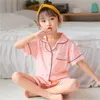 Summer Kids Sweetwear Pijama Yürümeye Başlayan Kızlar Giyim Setleri Erkekler İçin Erkek Takım Pijamalar Nightwear Anime 240408