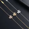 Fan vierbladige klaver armband ontwerper vierbladige klaver juwelen dames volledig diamant eenvoudig geluk gras licht luxe vriendin cadeau