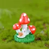 Tuindecoraties Kunstmatige mini Mushroom Fairy Miniatures Ornament Resin Simulation Standue Dollhouse Home Decor Craft