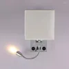 مصباح الجدار الحديثة LED Bed Bedroom Sconces مع التبديل USB الداخلية المنزل الأضواء EL (بدون لمبات)