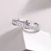 Anneaux de cluster Real Pure Sterling Silver S925 Bague de mariage originale Moisanite pour les femmes avec un certificat Fine Design Eternity