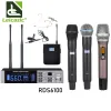 Microfones Leicozic RDS6100 Stage Performance Wireless Microphone Diversity Mic 200M Distance 600/700MHz 200Channel UHF Digital Microfone