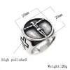 Vintage Katolik İsa Cross Ring Erkekler Punk Hip Hop 14k Gold Biker İsa Signet Halkalar Takı Muska Hediyesi