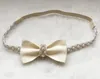 Baby Girls pearl Christening Bridal Elastic Headband Bows Hair Band Kids Party Pography Props Princess hairbands for baptism 240328