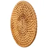 Tischmatten 1pcs 10 cm Rattan Untersetzer handgefertigt gewebte Multi-Gebrauch-Hitze-Isolierung Anti-Verbrichtungsrunde Tee Tassenmatten Küchenzubehör