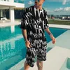 Tracksuits voor heren 3D Gedrukte modkleding voor man Print Streetwear Summer T -shirt Shorts 2 -delige pak Casual Sportswear Men Tracksuit