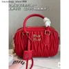 Handbag Factory 5A Trend Classic Style 2024 Nuova borsa da donna rugosa Muu Casa Small Bowling Solo Spalla Holdhell Boston