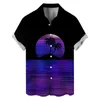 Men's T-Shirts Mens large and tall long sleeved T-shirt mens casual tropical style printing trend short sleeved womens long sleeved tuning J240402