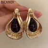 Charme Bilandi Retro Jewelry 925 Silver Needle 2023 Tendance Nouvelle boucles d'oreilles géométriques en résine noire pour femmes Girls Gift Dropshipping240408