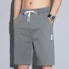 Shorts masculinos verão homens casuais sólidos homens de alta qualidade elástica de cintura de seda de seda de seda de seda de seda