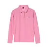 Bahar Sonbahar Polo Golf Kadın Giyim Uzun Kollu Tişört Nakış Polo Boyun Spor Kadın Tee Kadın Golf Giyim 2024 240327
