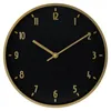 Wall Clocks 20" Round Indoor Black And Gold Analog Clock With Arabic Numbers Living Room Decoration Kitchen Office Use Design 2024