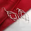 Charm Ny 925 Sterling Silver Wedding Earrings Jewelry Womens Högkvalitativa långa örhängen Pendant Ring240408