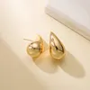 Boucles d'oreilles CAZADOR Gold Color Punk épaisses larmoyeuses en acier inoxydable Chunky Dome Stodds For Women Jewelry Party Gift 2024