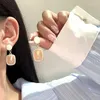 Dangle Ohrringe Perle Opal Tulpe für Frauen Ölmalerei Vintage Eardrop französischer Stil Luxus -Trendy Hochzeit Schmuck