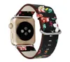 Floral Drukte lederen horlogebandriem voor Apple Watch Flower Design Pols Watch Bracelet voor IWatch 38mm 42mm8111519