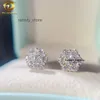 Passer le diamant Tester vis de la mode 925 Boucles d'oreilles Moissanite à fleur en argent sterling