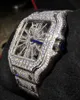 맞춤형 보석 기계 기계 남성 시계 패스 다이아몬드 테스터 GRA 인증 VVS Moissanite 아이스 아웃 스테인리스 스틸 워치
