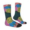 Chaussettes masculines harajuku yayoi kusama citrouilles mascules femmes chaudes 3d imprimé abstrait art sport basketball