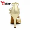 Scarpe da ballo customisiody's high's high with with Platone latino nero salotto salsa d'oro per ragazze EVKOO-469