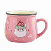 Tasses en céramique Christmas Mug Cartoon Santa Mousse Caxe Café pour la maison de bureau Baking Breakfast Breakfast Milk Kids Gift