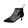 Boots Hollow Ankle Sexy Fishing Net Roman Shoes Spring Summer 2024 Slim Heel Fashion Women High