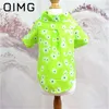 Dog Apparel OIMG Summer Thin Section Clothes Casual Small Medium Dogs Chrysanthemum Shirt Teddy Bichon Pomeranian Print Puppy T-Shirt